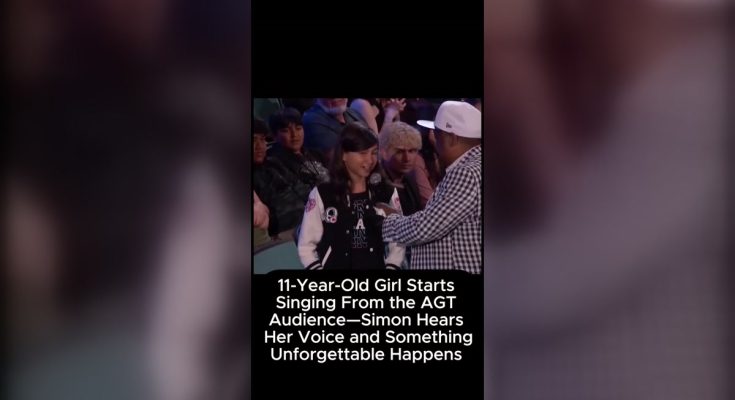 Madison Taylor Baez singing from the AGT audience
