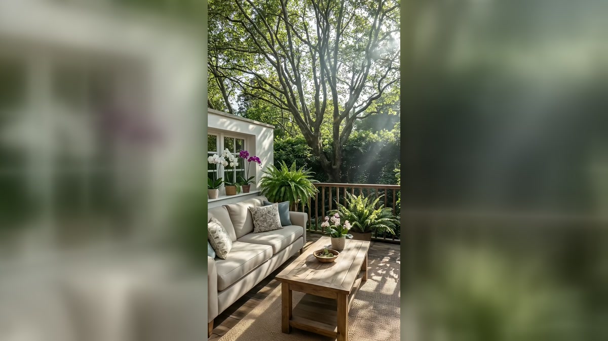 Outdoor lounge extending the kitchen into the garden